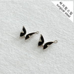 SG.428 // Surgical Steel Black Butterfly Pendant , 1pc / 5-6549-06