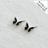 SG.428 // Surgical Steel Black Butterfly Pendant , 1pc / 5-6549-06