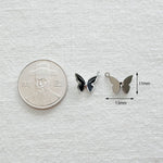 SG.428 // Surgical Steel Black Butterfly Pendant , 1pc / 5-6549-06