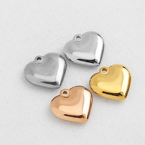 SG.431 // Surgical Steel 20mm Volume Heart Pendant , 1pc / P-SS-1297