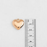 SG.431 // Surgical Steel 20mm Volume Heart Pendant , 1pc / P-SS-1297