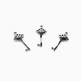 SG.606 // Surgical Steel Flower key ring pendant [Silver], 1 pc