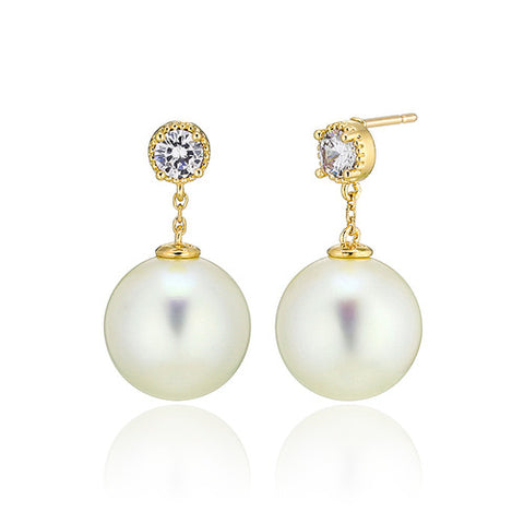 [ 925 Sterling silver ] 12mm Pearl Drop Earring