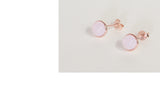 [ 925 Sterling silver ] Rose Quartz Stone Earring