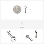 SG.603 // Surgical Steel Lovely key one-ring pendant [Silver], 1 pc