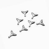 SG.596 // Surgical Steel Mini whale tail Pendant [Silver], 1 pc