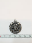 SG.127 // Surgical Steel Baobab Tree Coin Pendant , 2 Pc