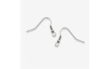 SG.605 // Surgical Steel Ball spring hook fishing earrings [Silver], 4 pc