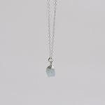 [ 925 Sterling silver ] Aqua Marin Natural Stone Rough Jewel Necklace