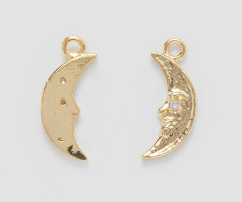 PD.2097 // Crescent Moon Pendant, 2 Pc