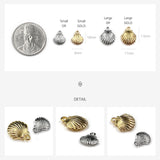 PD.0014-06 // shell ring pendant, Jewelry Supplies, Jewelry Making, (Gold, Rhodium Plated), 2 pc