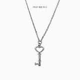 SG.603 // Surgical Steel Lovely key one-ring pendant [Silver], 1 pc