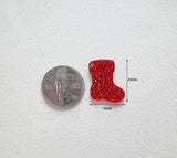 PD.2103 // Christmas - Acrylic Sparkle socks Pendant, 2 Pc [5-4162-04]