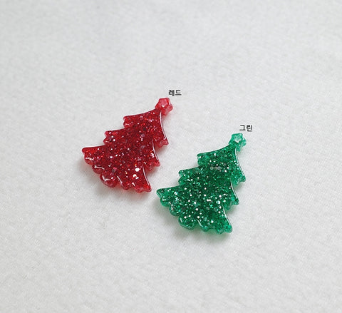PD.2104 // Christmas - Acrylic Sparkle Tree Pendant, 2 Pc [5-4162-03]