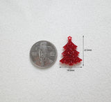 PD.2104 // Christmas - Acrylic Sparkle Tree Pendant, 2 Pc [5-4162-03]