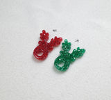 PD.2105 // Christmas - Acrylic Sparkle Rudolph Pendant, 2 Pc [5-4162-02]