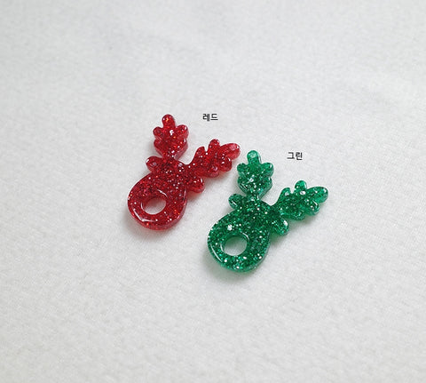 PD.2105 // Christmas - Acrylic Sparkle Rudolph Pendant, 2 Pc [5-4162-02]