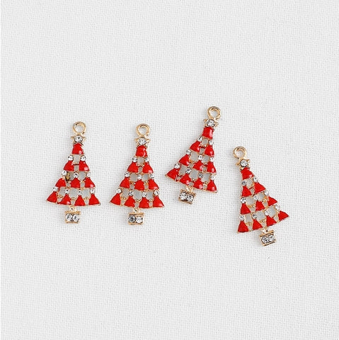 PD.2111 // Red Christmas Tree Pendant, 2 Pc / P-SS-1008