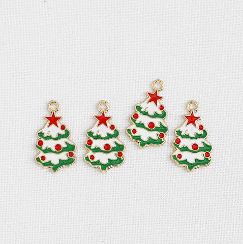 PD.2108 // Red Star Christmas Tree Pendant, 2 Pc / P-SS-1009