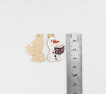 PD.2109 // Reading Book Snowman Pendant, 2 Pc / P-SS-0995
