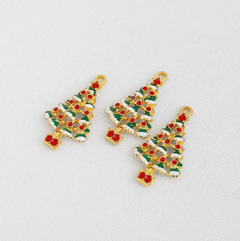PD.2110 // Red Ball Christmas Tree Pendant, 2 Pc / P-SS-1060