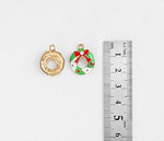 PD.2114 // Christmas wreath Pendant, 2 Pc / P-SS-1015