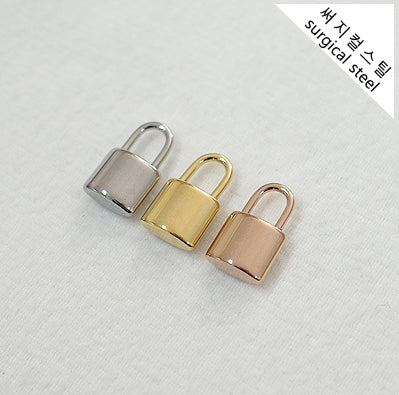 SG.171 // Surgical Steel Silver Lock  Pendant , 1 Pc [5-6539-07]