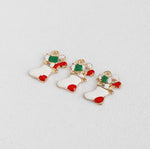 PD.2122 // Christmas White Socks Pendant, 2 Pc / P-SS-1055