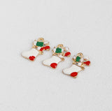 PD.2122 // Christmas White Socks Pendant, 2 Pc / P-SS-1055
