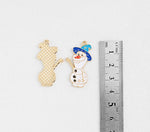 PD.2119 // Hatted Snowman Pendant, 2 Pc / P-SS-0996