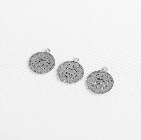 PD.2127 // Vintage Double-Sided Lettering Pendant, 2 Pc / P-SS-0883