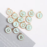 PD.2137 // Mint Alphabet Pendant, 1 Pc / P-SS-0515