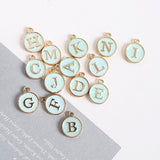 PD.2137 // Mint Alphabet Pendant, 1 Pc / P-SS-0515
