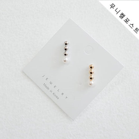 ER.527 //3Ball Pearl Stick EarPost , 2 pc [8-8822-03]