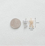 PD.2144 // Two Drops Cubig Flower Pendant, 1 Pc / [5-2251-04]