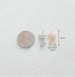 PD.2144 // Two Drops Cubig Flower Pendant, 1 Pc / [5-2251-04]