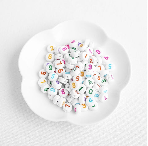 BD.960 // Rainbow Font Number Bead, 15g  /   P-DF-0160