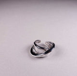 [ 925 Sterling silver ] Three-Line Twist Point Open Silver Ring