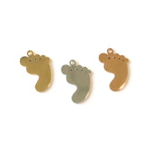 SG.542 // Surgical Steel cubic footprints Pendant [Siver, Gold, Rose Gold], 1 pc