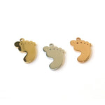 SG.542 // Surgical Steel cubic footprints Pendant [Siver, Gold, Rose Gold], 1 pc