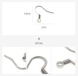 SG.599 // Surgical Steel Spring Hook Fishing Earrings [Silver], 4 pc