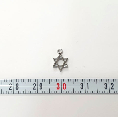 SG.045 // Tiny Mini Star Surgical Steel Pendant, 2 Pc