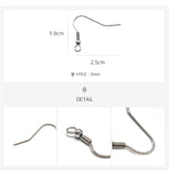 SG.605 // Surgical Steel Ball spring hook fishing earrings [Silver], 4 pc