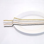 SG.573 // Surgical Steel 2.5mm chain [Siver, Gold, RoseGold, Black], 90cm