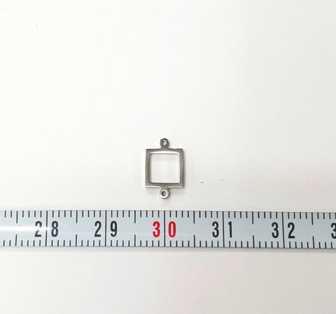 SG.046 // Mini Rectangle Surgical Steel Pendant, 2 Pc