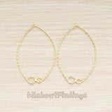 PD.1721 // Rope Textured Circle in Oval Link Pendant, 2 Pc