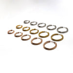 SG.593 // Surgical Steel One-touch ring earrings 10,12,14,16,18 mm [Siver,Gold, RoseGold], 2 pc