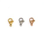 SG.562 // Surgical Steel  12mm lobster [Siver, Gold, RoseGold], 4 pc