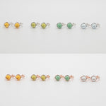 [ 925 Sterling silver ] Gemstone One-Touch Silver Earring