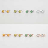 [ 925 Sterling silver ] Gemstone One-Touch Silver Earring